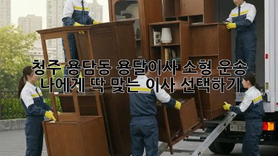 청주 용담동 용달이사 소형 운송: 나에게 딱 맞는 이사 선택하기!